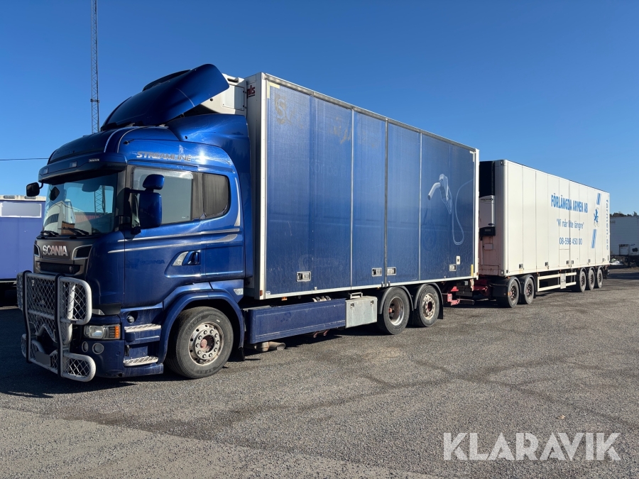 Lastbil / lastbilsekipage Scania R580 med Ekeri släp