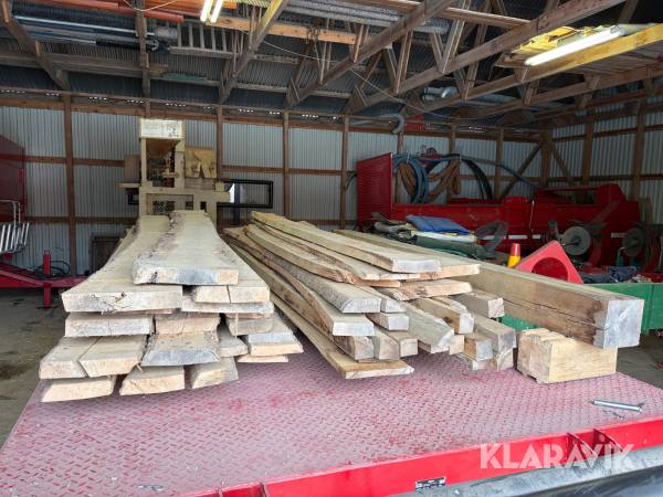 Sågat lövvirke och stolpar