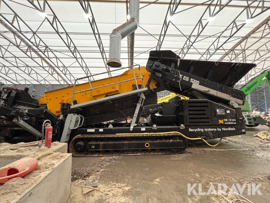 Mobilt sorteringsverk Nordirek ES5200 Flip-Flow, magneter, el- och dieseldrift, fjärrkontroll