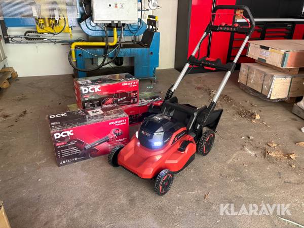 Trädgårdskitt DCK 58 Volt gräsklippare, trimmer, blås och såg
