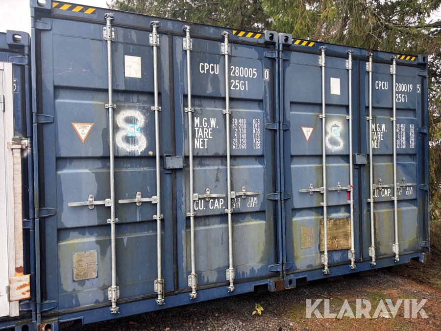 Container / Sågcontainer med väggsåg och spånsug