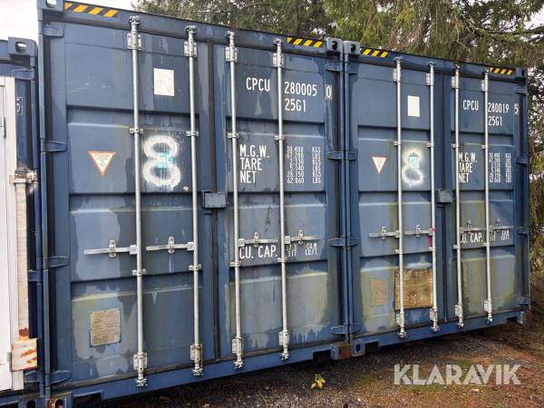 Container / Sågcontainer med väggsåg och spånsug