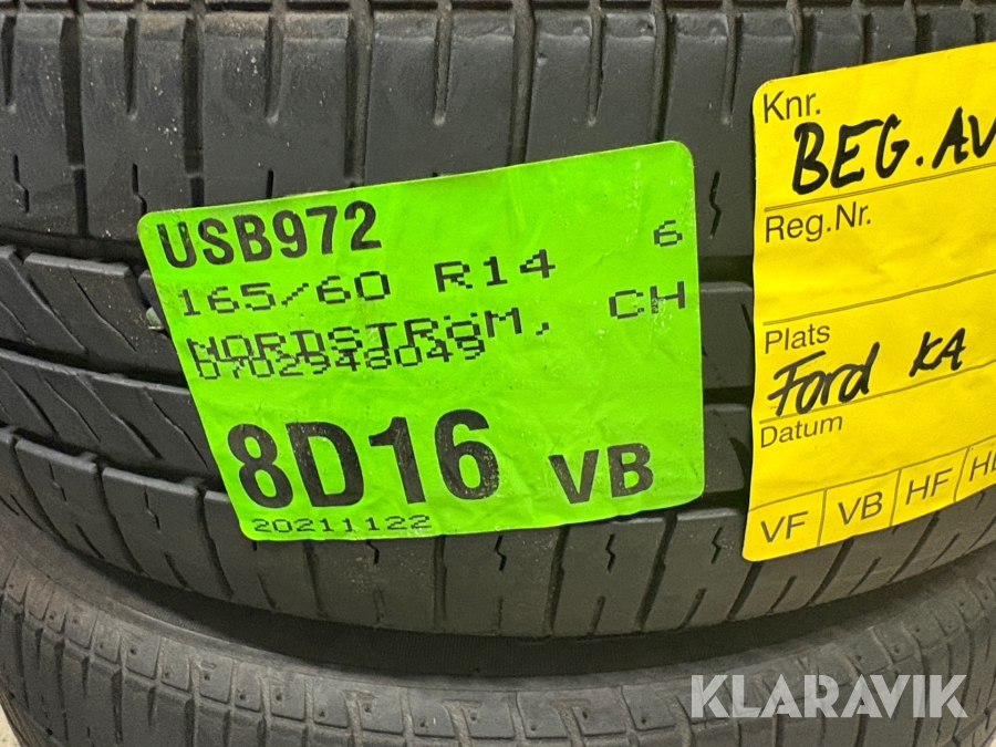 Blandat parti med däck 11 uppsättningar