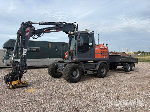 Grävmaskin Atlas 160W med tippkärra