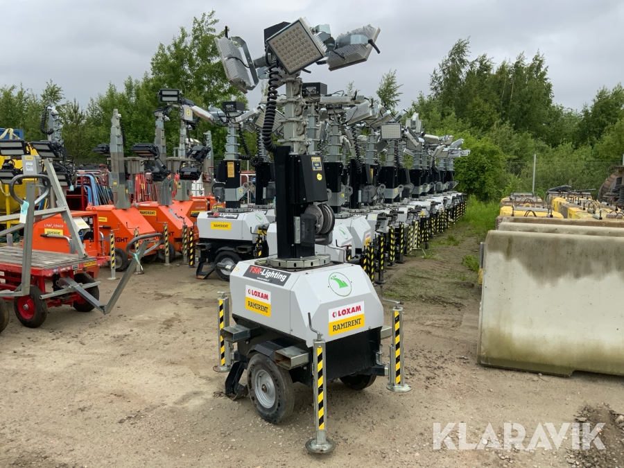 Belysningsmast på hjul 7m Generac Link T3 4x185W