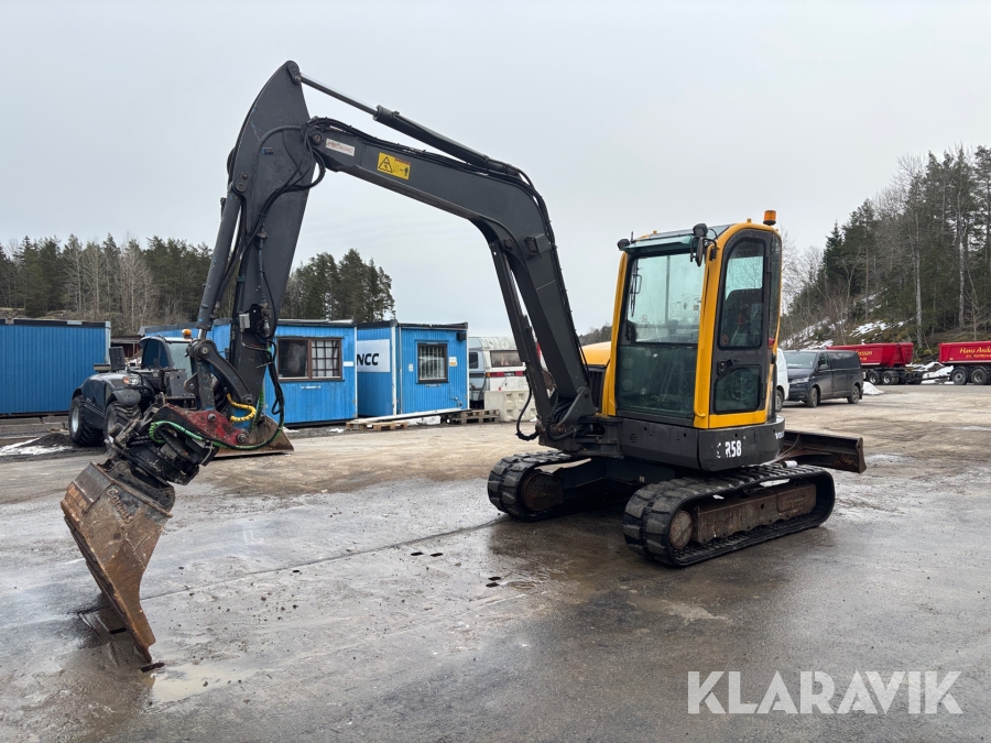 Grävmaskin Volvo ECR58 med rototilt