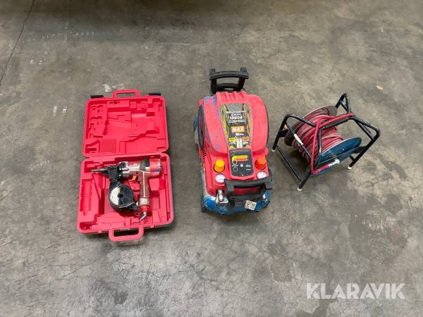 Spikpistol, kompressor och slang Max