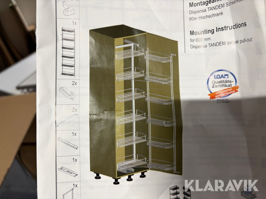 Skafferiinredning Kesseböhmer Arena Classic 600/1700mm 1st låda