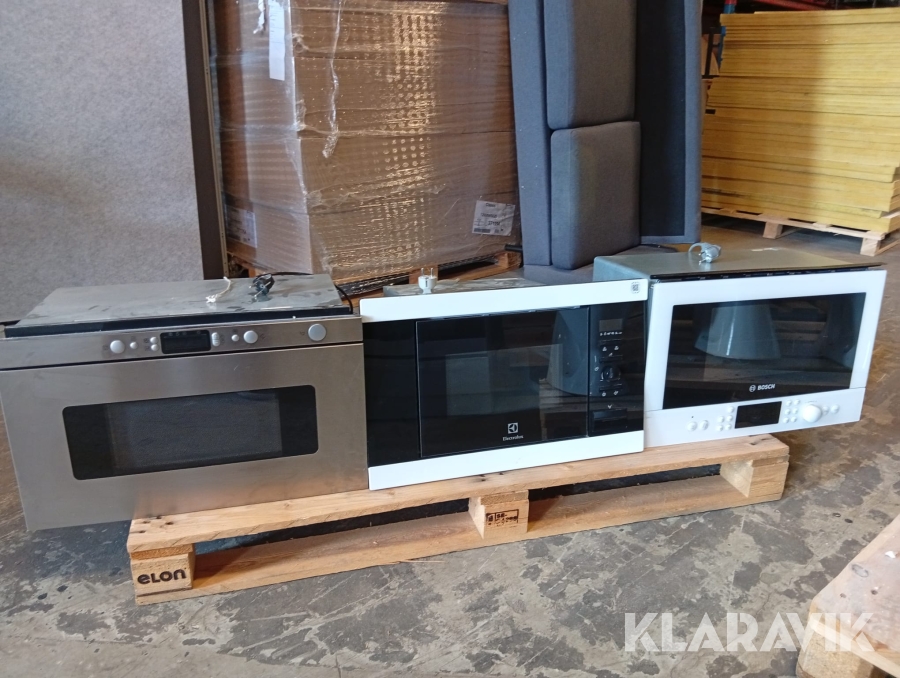 3 st inbyggnadsmikrovågsugnar – IKEA, Electrolux & Bosch Electrolux  IKEA  Bosch EMS17176OW