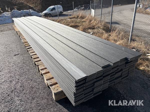 Komposittrall Kirkedal Heimdal svartgrå/ljusgrå 22x130x6000mm