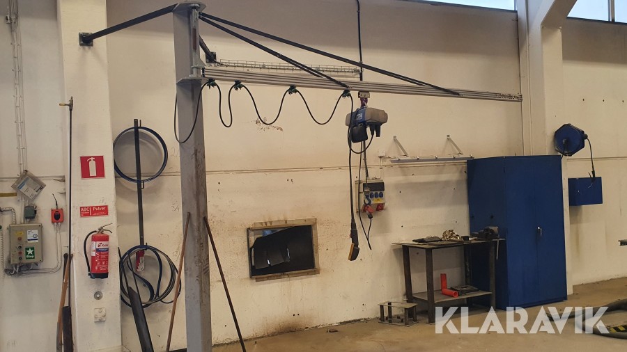 Svängkran vägmonterad med telfer ABUS 250kg