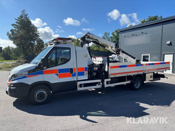 Flakbil Iveco Daily 70-180H Chassi Cab 3.0 med kran