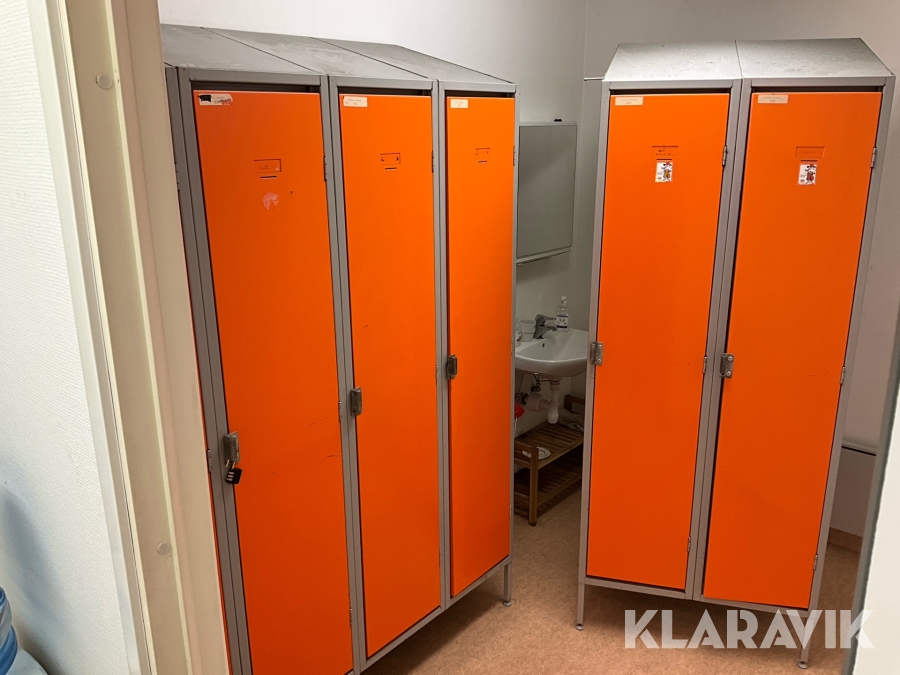 Klädskåp plåt, 6 st