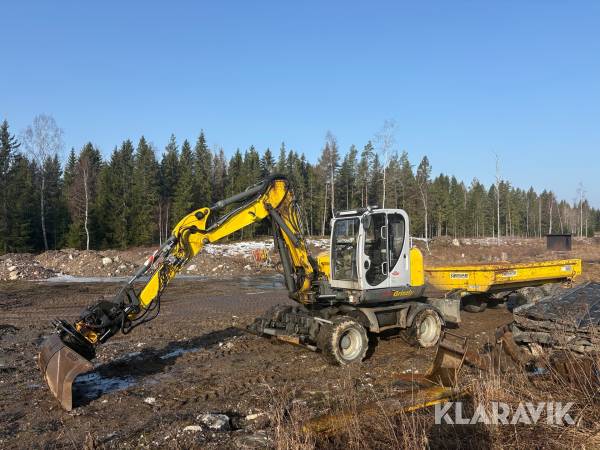 Grävmaskin Wacker Neuson EW100 med vagn och redskap