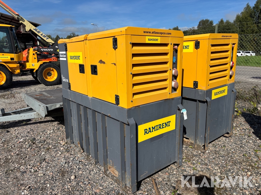 Elverk Atlas Copco QAS14 Diesel 15KVA 500L tank