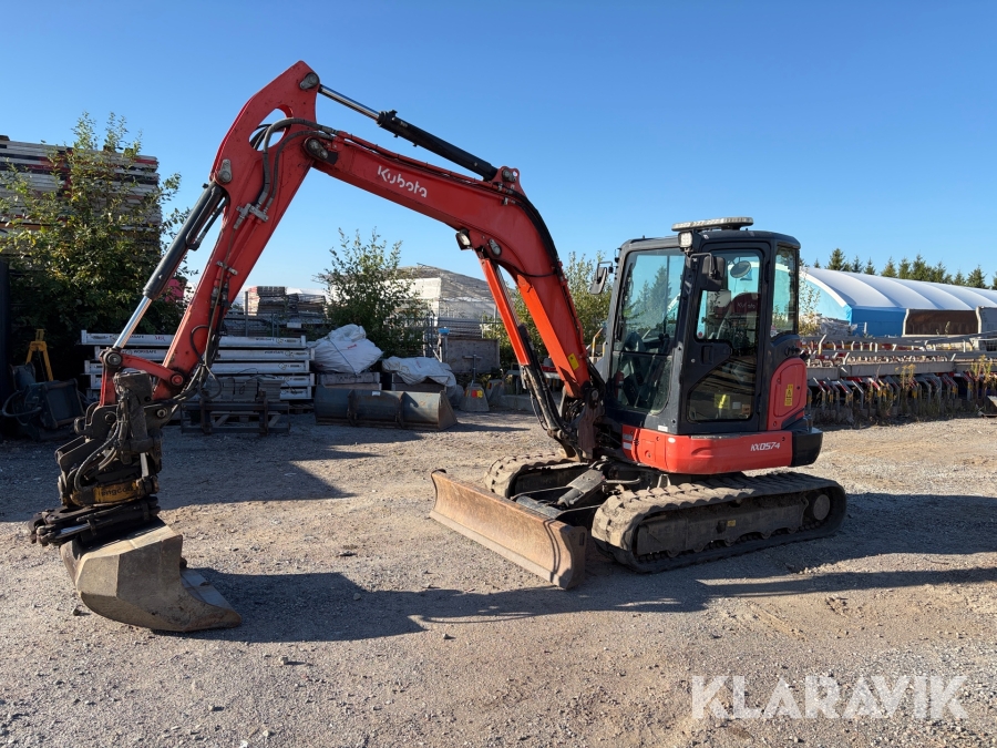 Grävmaskin Kubota KX057-4 med tiltrotator och redskap