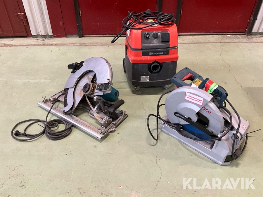 Sågar och dammsugare Husqvarna, Bosch, Makita 