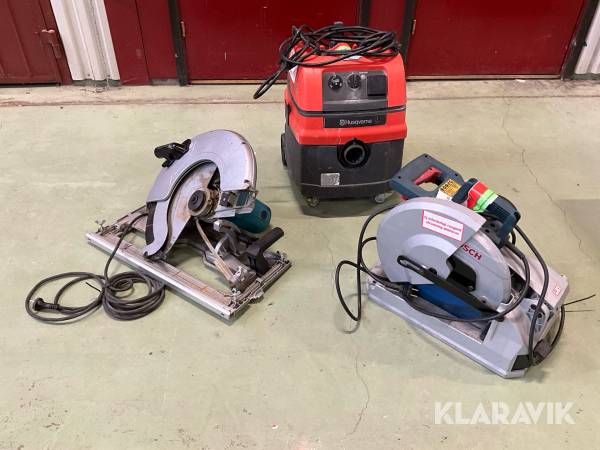 Sågar och dammsugare Husqvarna, Bosch, Makita 