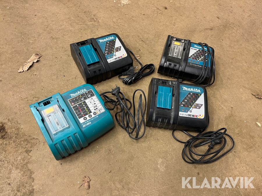 Batteriladdare 4 stycken Makita DC18RC/DC18RA
