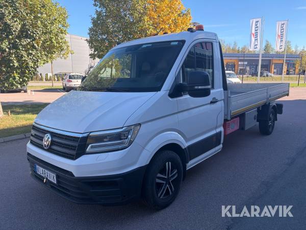 Flakbil Volkswagen Crafter Chassi 35 2.0 TDI 4Motion Euro 6 lång flak