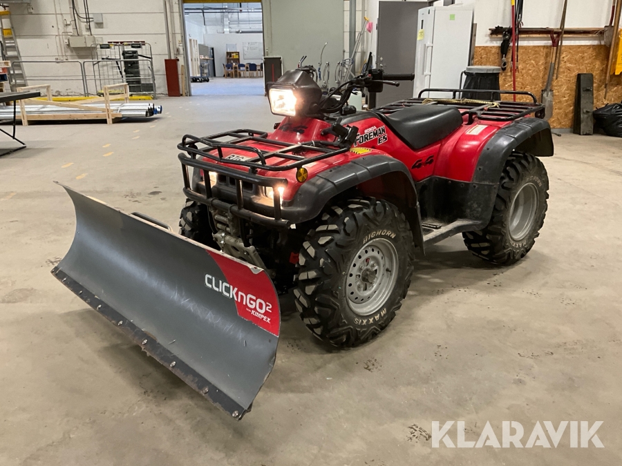ATV med plog Honda Foreman ES 450