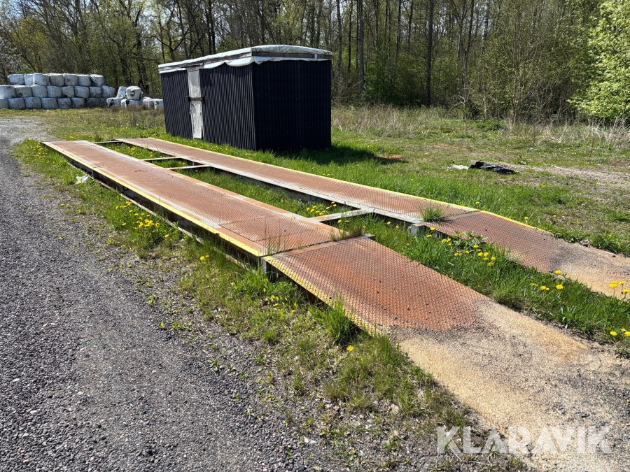 Lastbilsvåg / Fordonsvåg Flintab 40ton / 12m - Med tillhörande modulbyggnad