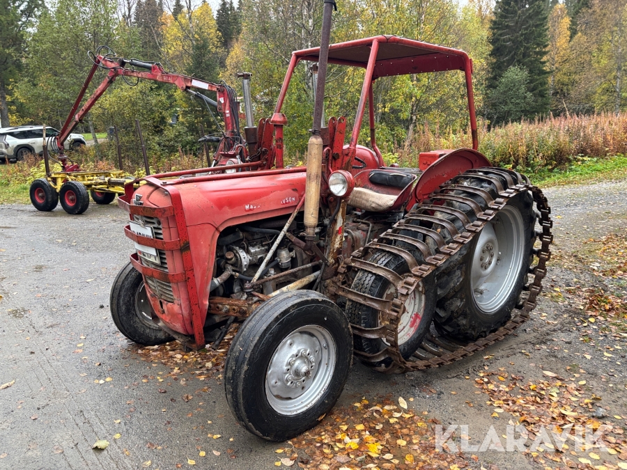 Traktor Massey Ferguson 35 halvbandare med frontlastare