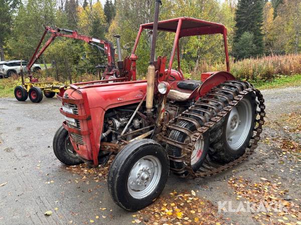 Traktor Massey Ferguson 35 halvbandare med frontlastare