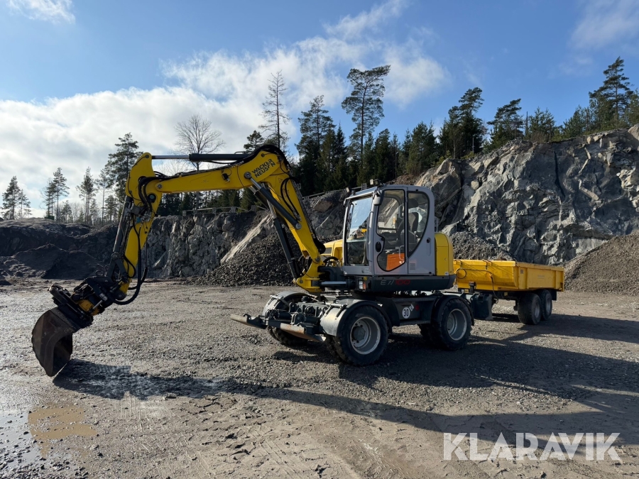 Grävmaskin Wacker Neuson EW100 med dumperkärra & redskap