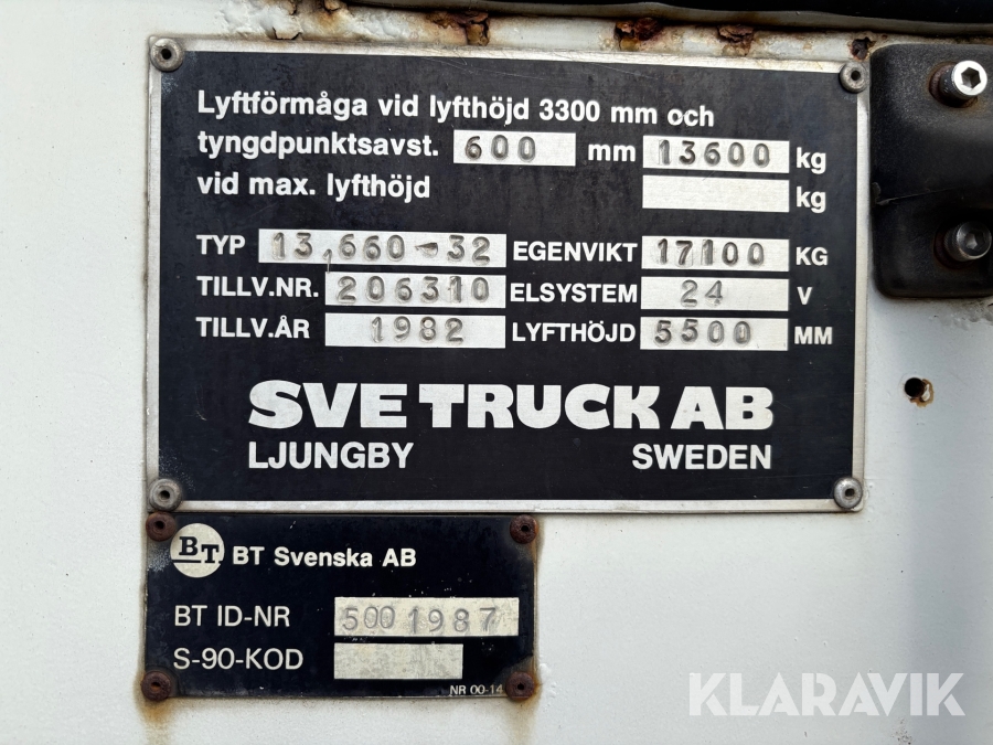 Motviktstruck Swetruck 13 660