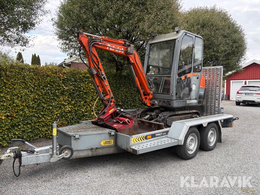 Grävmaskin Pel-Job EB 150 XTV med trailer