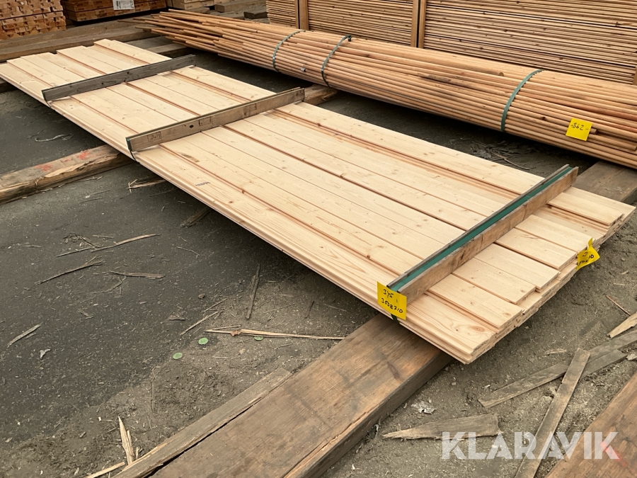 Virkespaket panel gran finsågad yta 22x120 139löpmeter