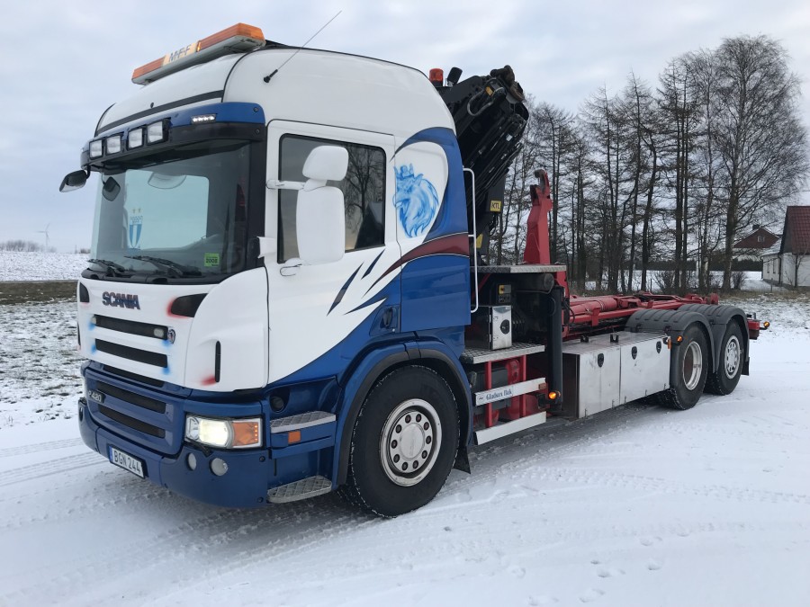 Lastbil 3 axlad 20 tons lastväxlare med kran