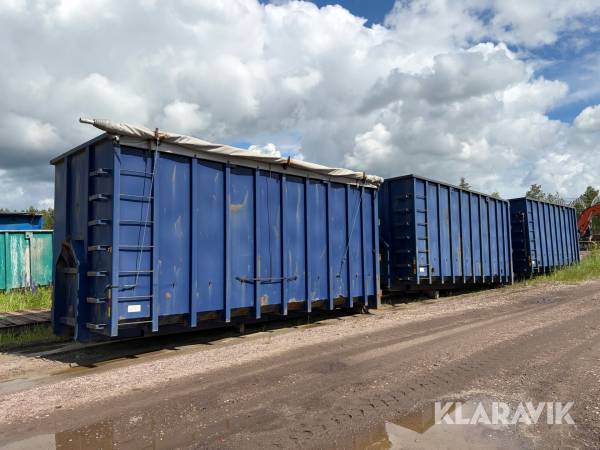 Lastväxlarcontainer RQF Birger 38 m3 med kapell 3 st