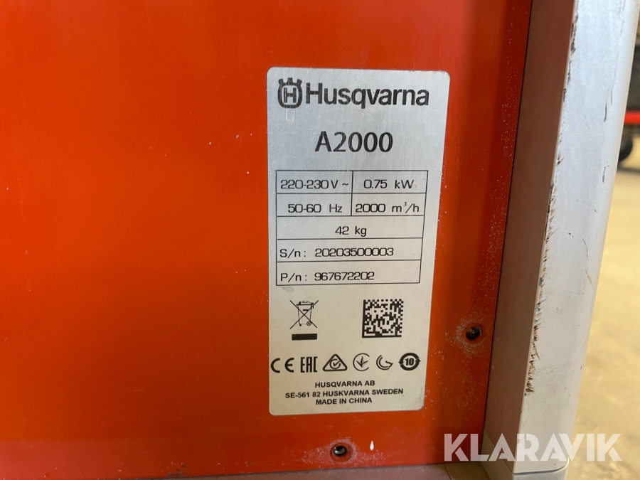 Luftrenare Husqvarna A2000