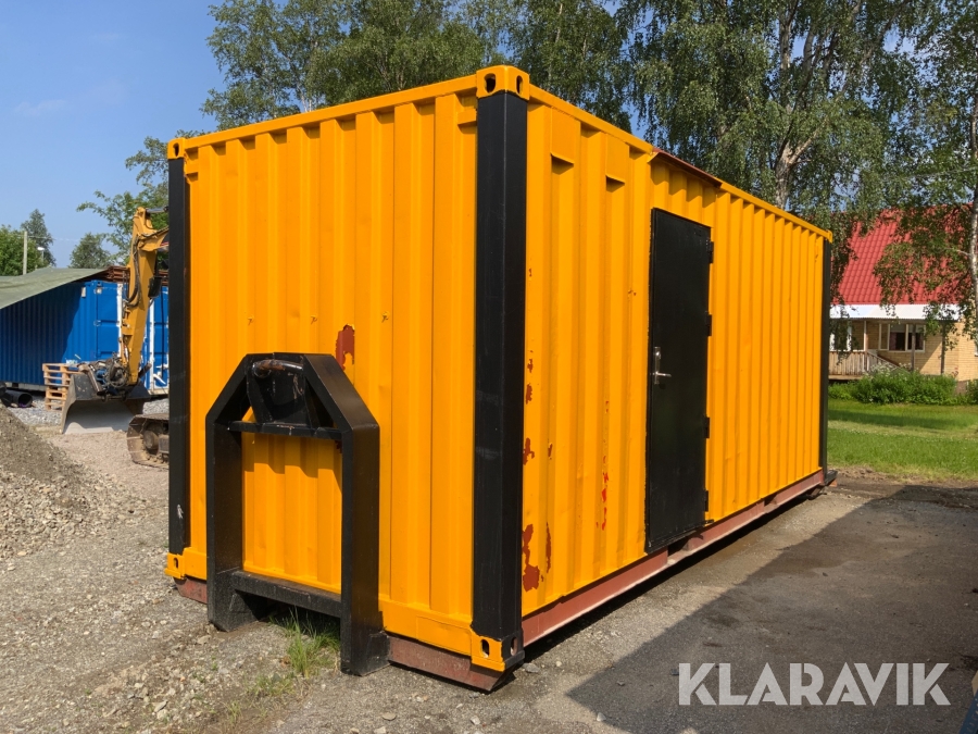 Verkstadscontainer på lastväxlarram 20 fot