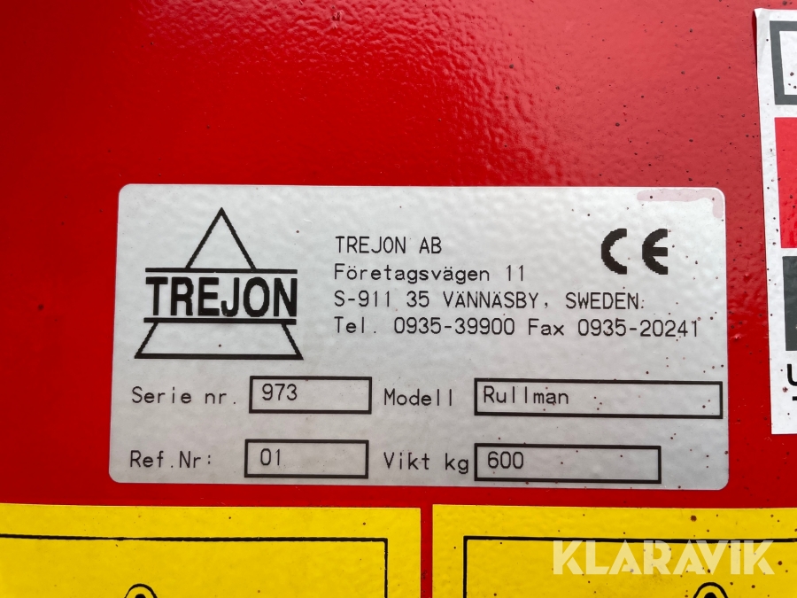 Klaravik Auktioner | Rundbalsupprullare Trejon Rullman