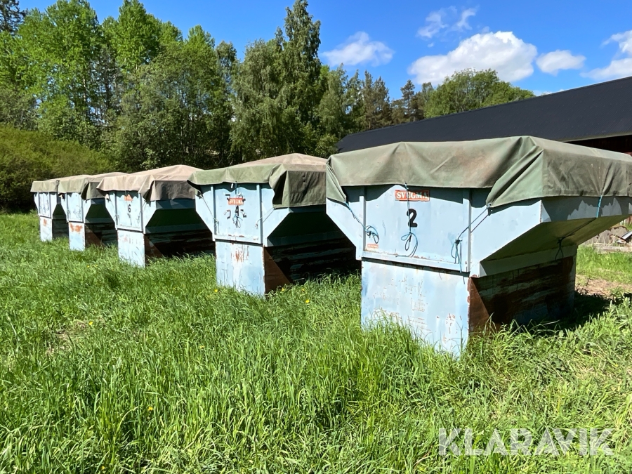 Spannmålscontainrar 5st med kärra Svegma