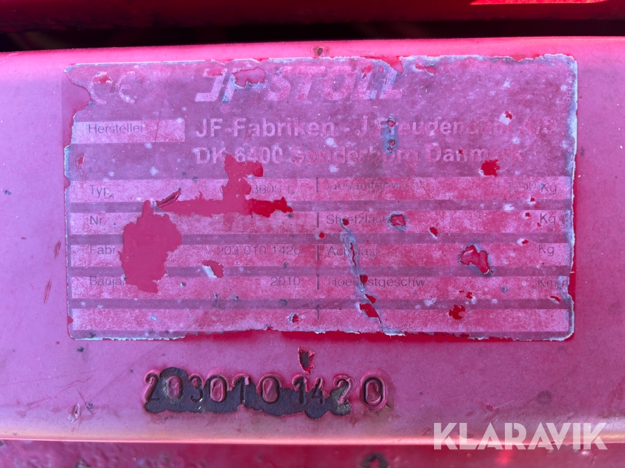 Slåtterkross JF 3605 Contour float