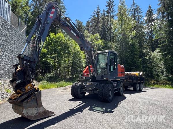 Grävmaskin Atlas 160W med tiltrotator, kärra & flera redskap