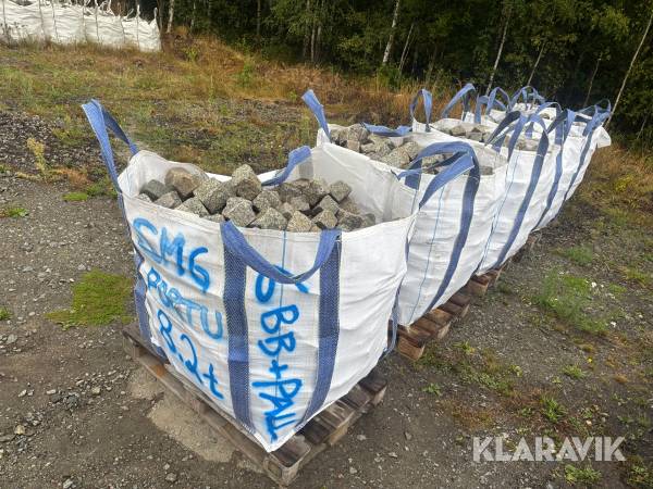 Smågatsten / Gatsten Portugisisk Granit 8/11 Grå - Totalt cirka 8,2ton / 43m2