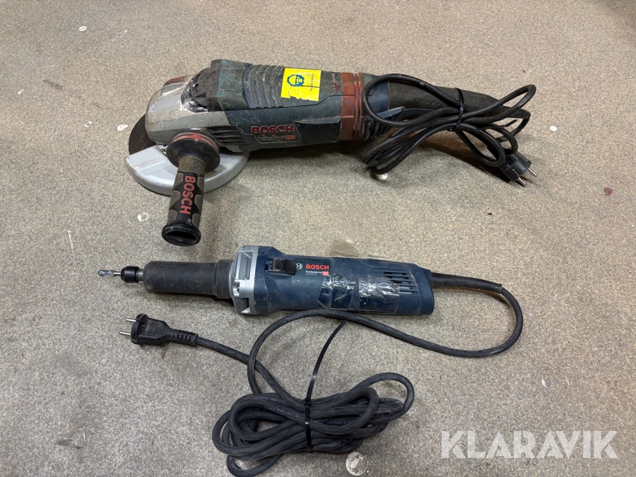 Vinkelslip & slipstiftmaskin Bosch GWS 23 180 LVI & GGS 28 LCE nätdrivna