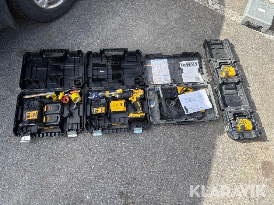 Parti med handverktyg och laser DeWalt