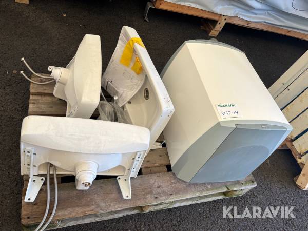 Varmvattenberedare NIBE EVH 16-55-R och handfat