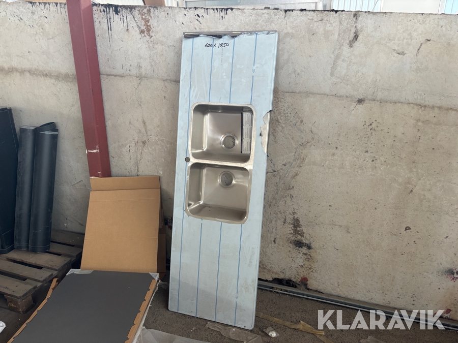 Rostfri diskbänk Stala 600x1850 1st