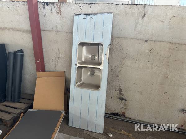 Rostfri diskbänk Stala 600x1850 1st