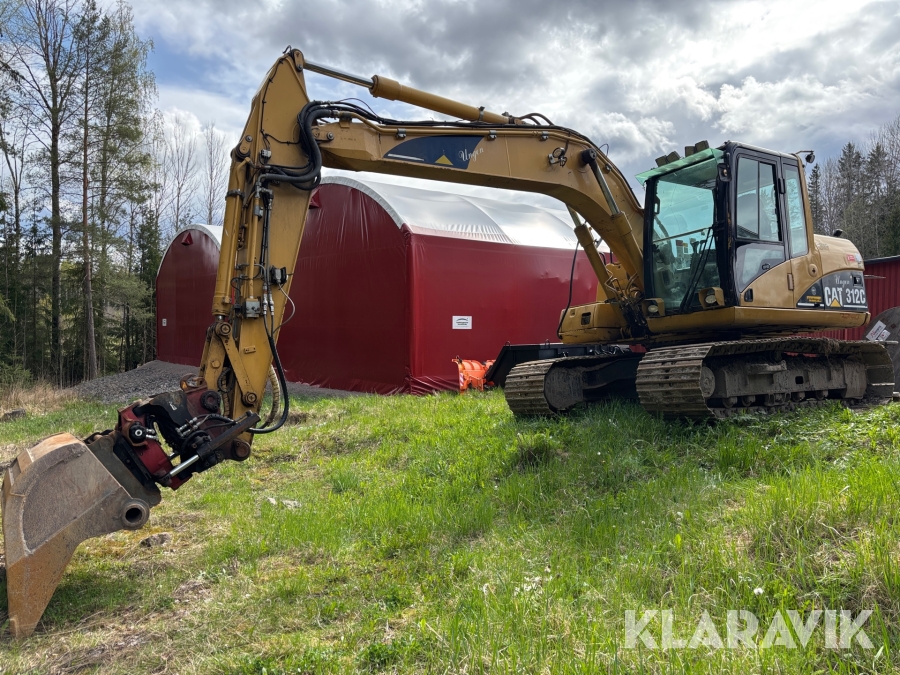 Grävmaskin CAT 312C med Tiltrotator och redskap