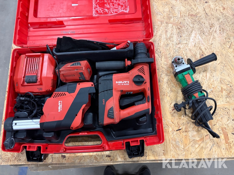 Borrhammare 1 st, Vinkelborrmaskin 1 st Hilti / Hitachi TE 4-A22 / D 10YB