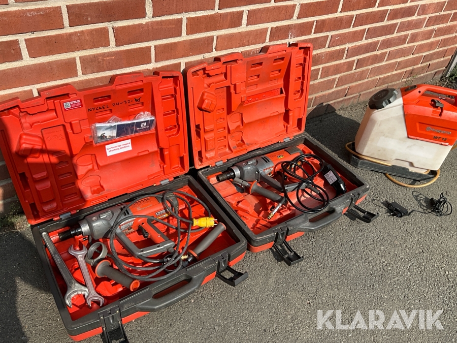 Kärnborrmaskin Husqvarna DM 230 2 st, med vattentank