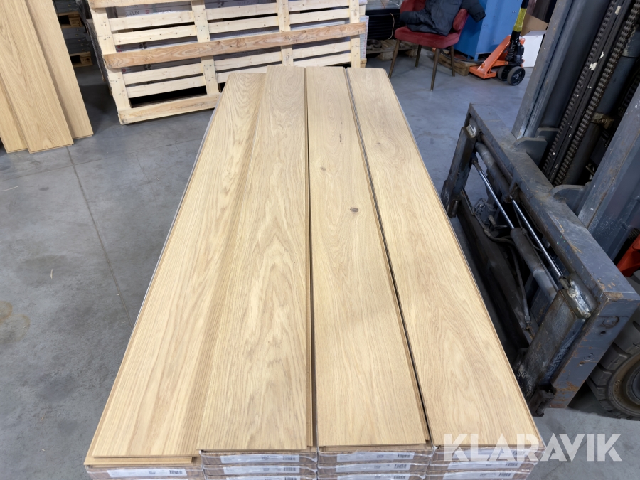 Ekgolv Woodura, Misty White, XL, 5-G klickgolv Välinge , 115 kvm, 1-stav